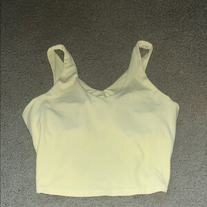 Women's yellow Ribbed Cropped workout Tank Top